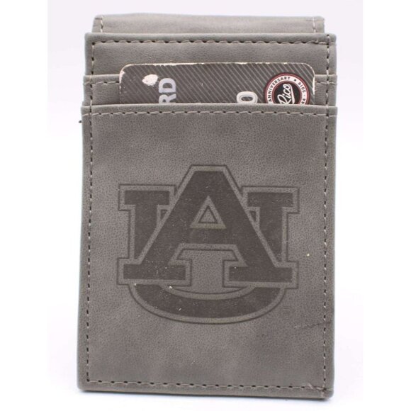 Auburn Tigers Other - Auburn University Tigers Front Pocket Wallet Bi Fold Faux Leather Gray Black New